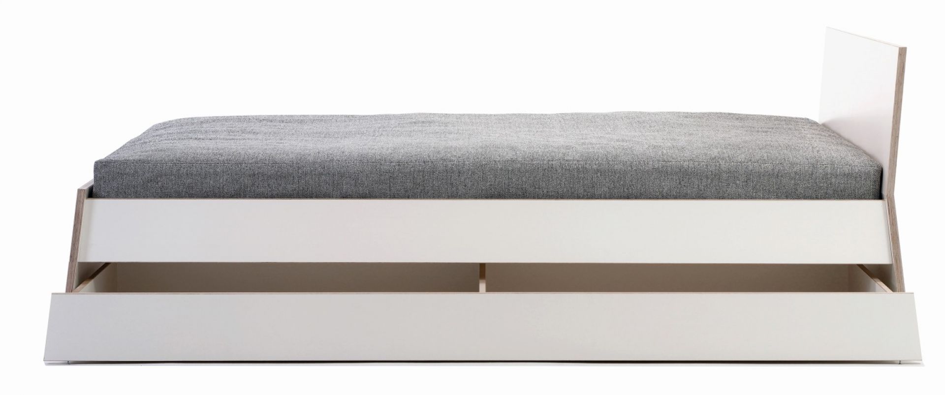 Stockholm Bed Birch Multiplex with High Headboard 140 White Richard Lampert 